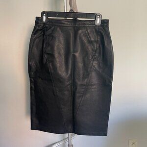 Vintage Black Leather Skirt size 6